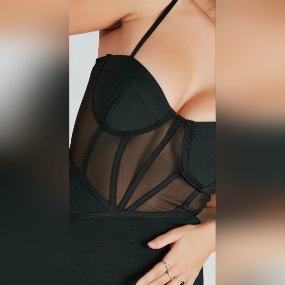 Allure Sheer Corset Mini Bandage Dress - Picture 2 of 4